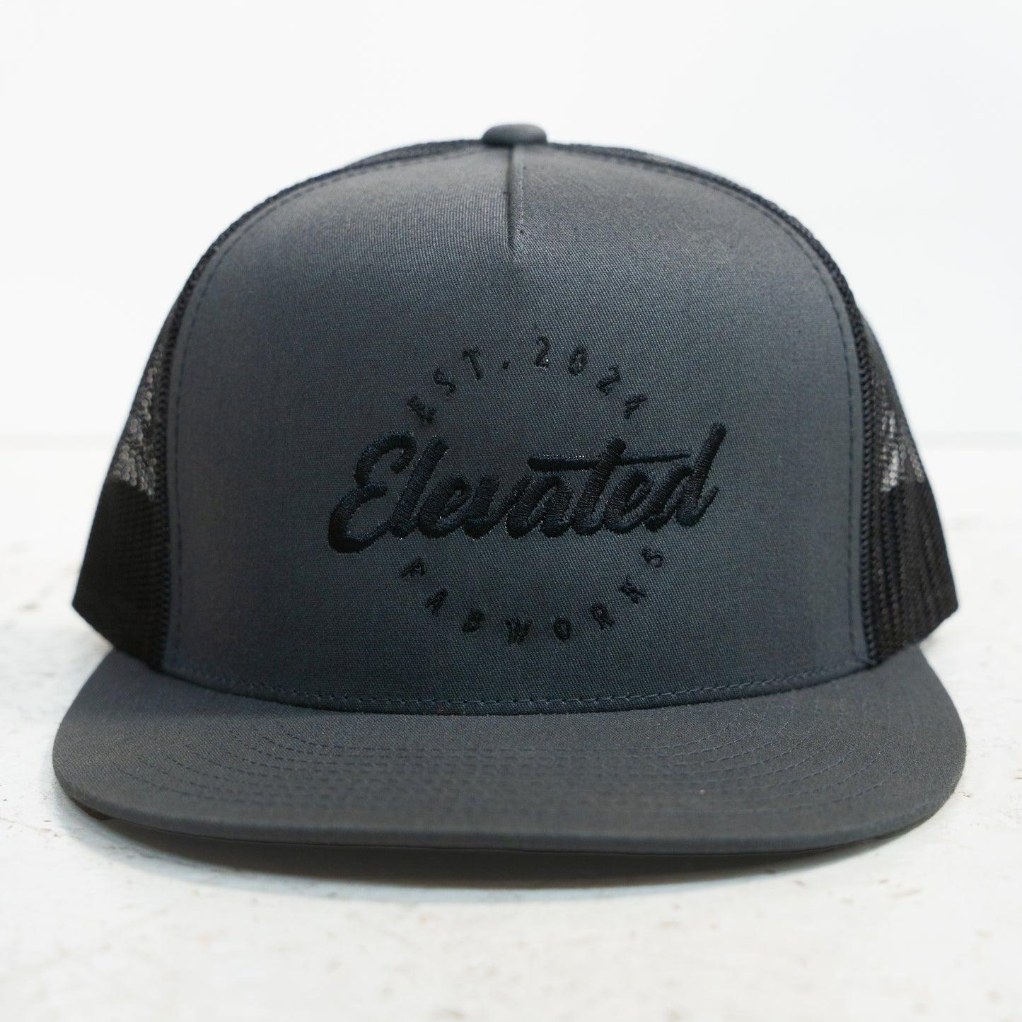 Flat Brim Grey Elevated Fabworks Hat - EST 2024