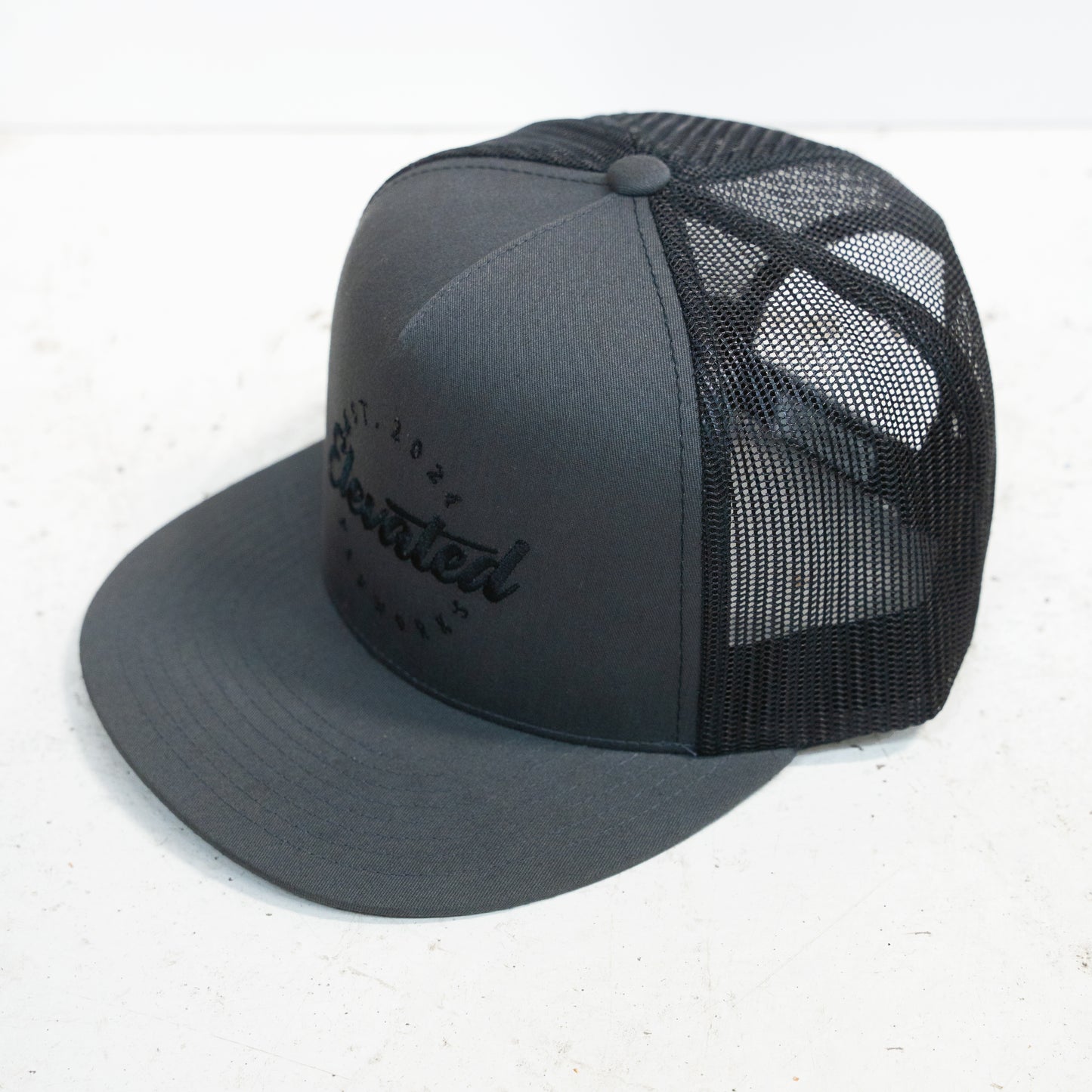 Flat Brim Grey Elevated Fabworks Hat - EST 2024